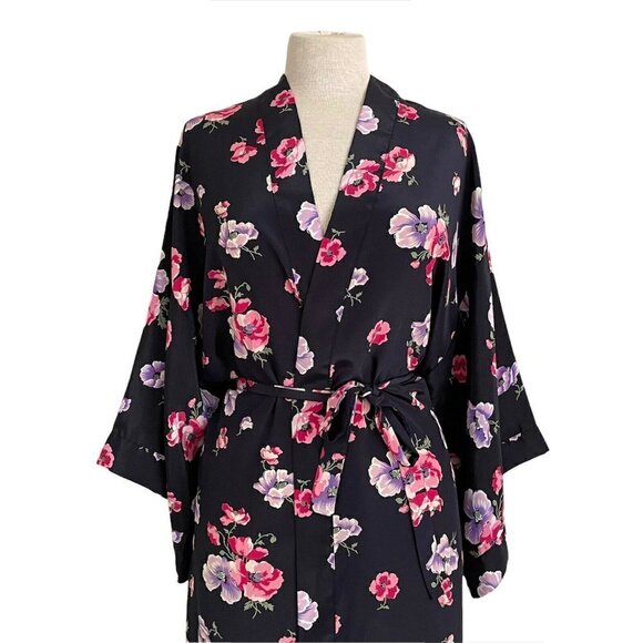 Val Mode Lingerie Vintage 90's Floral Kimono Robe - Picture 2 of 6